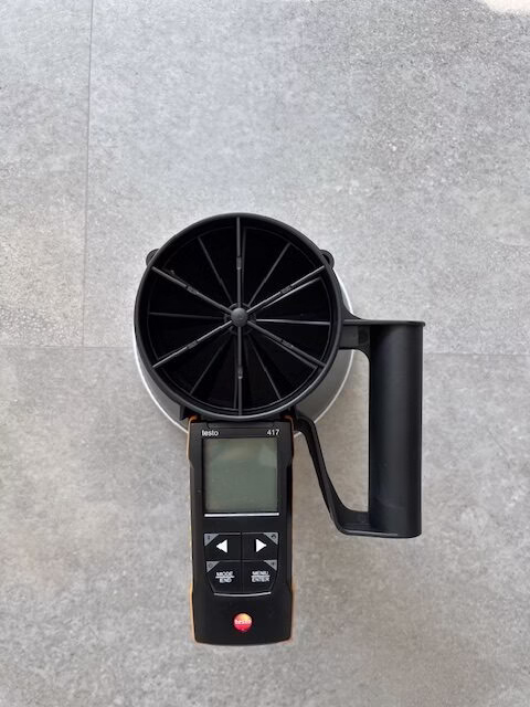 ventilatie meetapparatuur voor het in inbedrijfstellen van de ventilatie